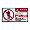 Product Image of 10" High Danger Do Not Enter Authorized Personnel Only Plastic Sign, DBA1R