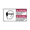 Product Image of 10" High Danger Eye Protection Required in This Area Plastic Sign, DBA2R