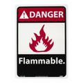 Product Image of 14" x 10" Danger Flammable Plastic Fire Sign, DGA15RB