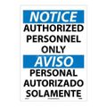 Product Image of 20" x 14" Notice Authorized Personnel Only Bilingual, ESN34PC