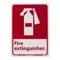 Product Image of 14" High Fire Extinguisher Plastic Fire Sign, FGA3RB