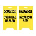 Product Image of 20" x 12" Caution Overhead Hazard Caution Hazardous Area Floor Sign, FS18