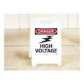 Product Image of 19" x 12" Danger High Voltage Warning Restricted Area Plastic Floor Sign, FS9