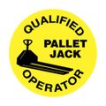 Product Image of 2" Thick Qualified Pallet Jack Operator Hard Hat Label (25-Pack), HH85