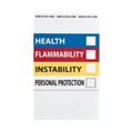 Product Image of 6" x 4" Health Flammability Instability Personal Protection Vinyl Hazardous Material Sign, HM25