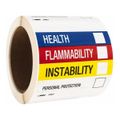 Product Image of 4" x 4" Health Flammability Instability Personal Protection Paper Hazardous Material Sign, HM27