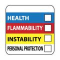 Product Image of 4" x 4" Health Flammability Instability Personal Protection Hazardous Material Label, HM27ALV