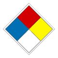 Product Image of 4" x 4" Hazard Material System Paper Chemical & Hazardous Material Sign, HMS44L