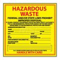 Product Image of 6" x 6" Hazardous Waste Federal &/or State Laws Prohibit Improper Hazardous Material Label, HW18