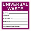 Product Image of 6" x 6" Universal Waste Vinyl Shipping & DOT Label, HW30SL25