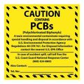 Product Image of 6" x 6" Caution Contains Pcbs (Polychlorinated Biphenyls) Vinyl Hazardous Material Label, HW4C