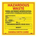 Product Image of 6" x 6" Hazardous Waste Federal Law Prohibits Improper Disposal Vinyl Hazardous Material, HW8S