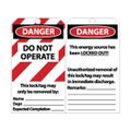 Product Image of 3" High Danger Unrippable Vinyl Lockout Tag, LLT1