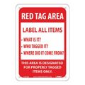 Product Image of 7" High Red Tag Area Label All Items Sign, LN102A