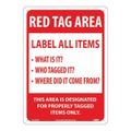Product Image of 10" x 14" Red Tag Area Label All Items Sign, LN102AB