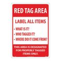 Product Image of 14" High Red Tag Area Label All Items Plastic Safety Sign, LN102RC