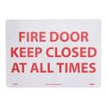 Product Image of 10" x 14" Fire Door Keep Closed at All Times Plastic Fire & Exit Sign, M31RB