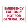 Product Image of 10" x 14" Emergency Exit Only Not for General Use Plastic Exit Sign, M45RB