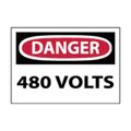 Product Image of 3" x 5" Danger 480 Volts Vinyl Accident Prevention Label, MSCD101AP
