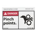 Product Image of 3" x 5" Danger Pinch Points Vinyl Accident Prevention Label, MSCDGA54AP