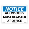 Product Image of 10" x 14" Notice All Visitors Must Register at Office Aluminum Sign, N119AB