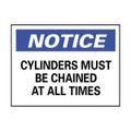 Product Image of 10" High Notice Cylinders Must Be Chained at All Times Aluminum Sign, N49AB