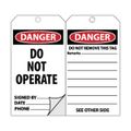 Product Image of 6" x 3" Danger Self-Laminated Unrippable Vinyl Accident Prevention Tag (25-Pack), OLPT20
