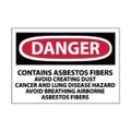 Product Image of 3" x 5" Danger Asbestos Fibers Hazard Paper Chemical & Hazardous Material Sign, PRD82