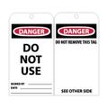 Product Image of 3.0000" High Unrippable Vinyl Accident Prevention Tag, RPT105