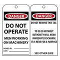 Product Image of 3" High Danger Unrippable Vinyl Accident Prevention Tag, RPT4
