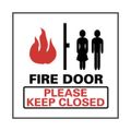 Product Image of 4" High Fire Door Please Keep Closed Vinyl Fire Sign, S39AP