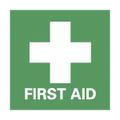 Product Image of 4" High First Aid Label, White & Green (5-Pack), S53AP