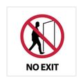Product Image of 4" x 4" Pressure-Sensitive Vinyl No Exit Exit Sign (5-Pack), S7AP