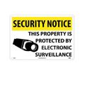 Product Image of 14" x 20" Notice Property Protected by Electronic Surveillance Plastic Security Sign, SN18RC