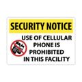 Product Image of 14" x 20" Notice Use of Cellular Phone Is Prohibited in This Facility Aluminum Security, SN19AC