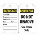 Product Image of 5-3/4" x 3-1/4" Barricade Do Not Remove Cardstock Safety Tags (25-Pack), TAB101CTP