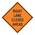 Product Image of 30" High Right Lane Closed Ahead Aluminum Traffic Control Sign, TM180K