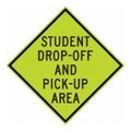 Product Image of 30" High Student Pick Up Area Aluminum Warning & Safety Reminder Sign, TM199DG