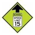 Product Image of 30" High School Speed Limit 15 Aluminum Warning & Safety Reminder Sign, TM606DG