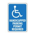 Product Image of 18" x 12" x 0.04" Handicapped Parking Permit Required Sign, TM84G