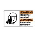 Product Image of 10" High Warning Respirator Required Plastic Sign, WBA2R