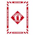 Product Image of Fire Extinguisher Keep Clear Accident Prevention Adhesive Backed Floor Sign, WFK07