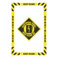 Product Image of Electrical Panel Keep Clear 36 Inch Accident Prevention Adhesive Backed Floor Sign, WFKSM05
