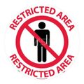 Product Image of 17" Dia. Restricted Area Vinyl Security & Admittance Adhesive Backed Floor Sign, WFS11