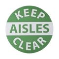 Product Image of 17" Dia. Keep Aisles Clear Vinyl Accident Prevention Adhesive Backed Floor Sign, WFS12