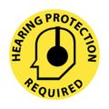 Product Image of 17" Dia. Hearing Protection Required Vinyl Adhesive Backed Floor Sign, WFS16