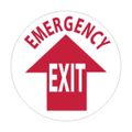 Product Image of 17" Dia. Emergency Exit Vinyl Entrance & Directional & Exit Adhesive Backed Floor Sign, WFS25
