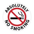 Product Image of 17" Dia. Absolutely No Smoking Vinyl Security & Admittance Adhesive Backed Floor Sign, WFS4