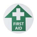 Product Image of 17" Dia. First Aid Vinyl First Aid Adhesive Backed Floor Sign, WFS6