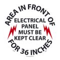 Product Image of Area in Front of Electrical Panel Must Be Kept Clear for 36 Inches Floor Sign, WFSM27